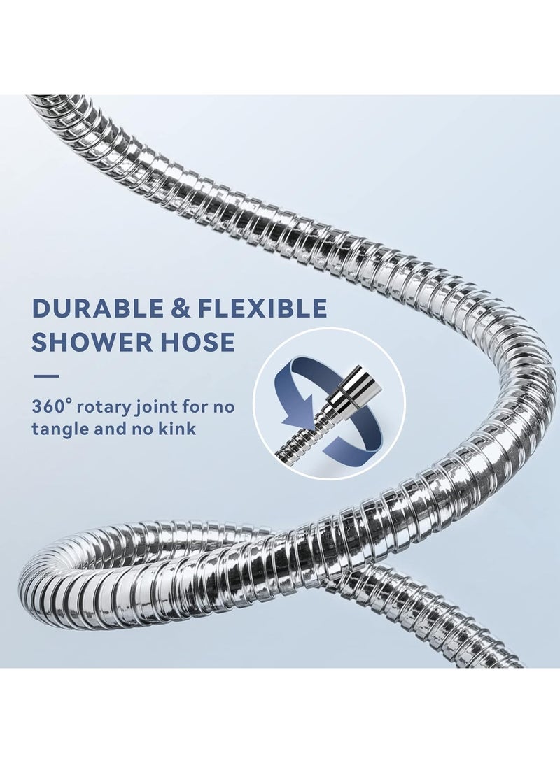 150CM Extra Long Shower Hose, Baytion 360°Anti-twist 304 Stainless Steel Handheld Shower Hose for Shower/Sitz Bath/Pet or Child Bathing【Leak-proof 】【Anti-erosion】【1/2” Brass Spin Inner Core】  - Image 2