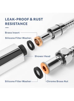 Generic 150CM Extra Long Shower Hose, Baytion 360°Anti-twist 304 Stainless Steel Handheld Shower Hose for Shower/Sitz Bath/Pet or Child Bathing【Leak-proof 】【Anti-erosion】【1/2” Brass Spin Inner Core】  - Image 3
