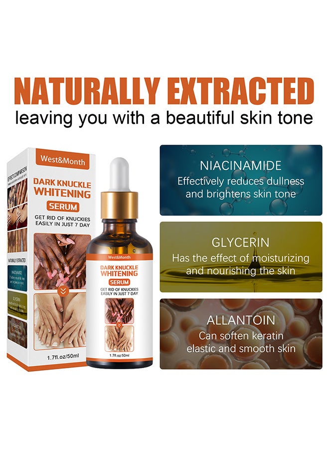 West&Month Whitening Serum Hand Knuckle Glow Serum - Restoring Hand Treatment Moisturizing - Exfoliates and Reduces Unbalanced Pigmentation - For Removing Dark Knuckle Elbow Brighter - Firmer Skin - Image 4