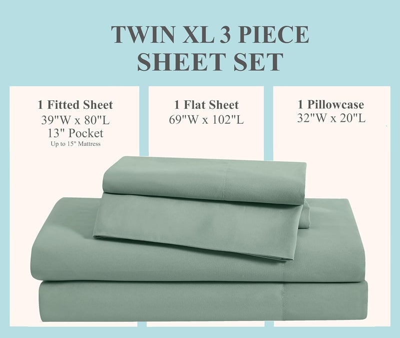 TRULY SOFT Everyday Sheet Set Peach Polyester 3-Piece Twin XL Sheet Set, Solid Color Themed, Adult Bedding, Oeko-TEX Certified - Image 3
