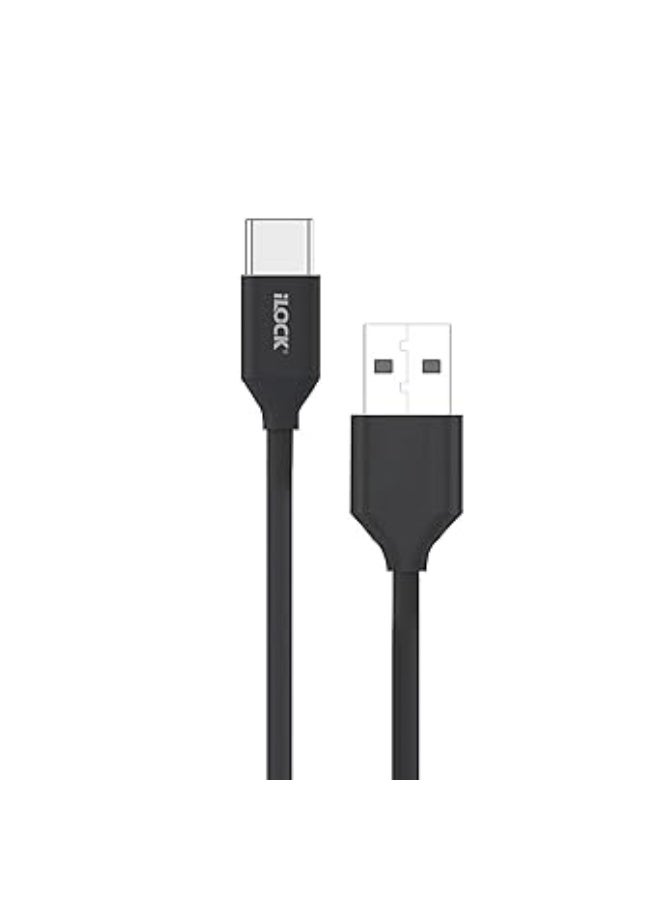 آي لوك كابل شحن iLOCK من USB-A إلى Type-C بتصميم PVC متين – طول 1 متر – أسود - Image 3