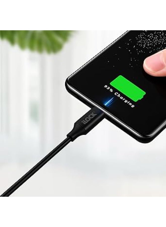 آي لوك كابل شحن iLOCK من USB-A إلى Type-C بتصميم PVC متين – طول 1 متر – أسود - Image 1