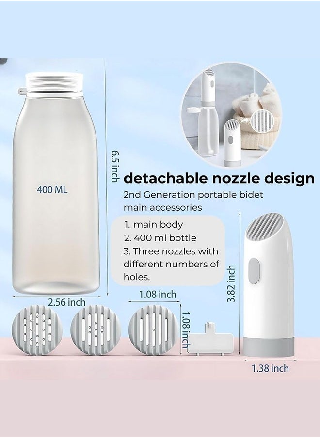 Portable Electric Bidet with 400ml Water Bottle and 3 Nozzles for Adjustable Spray Patterns, Featuring One-Touch Controls for Easy Operation, Ideal Personal Hygiene Sprayer for Home, Office and Outdoor Use - pzsku/Z182A162B1605D9D38F93Z/45/_/1734439913/71f8bc20-01a4-4145-a480-784c459675e5