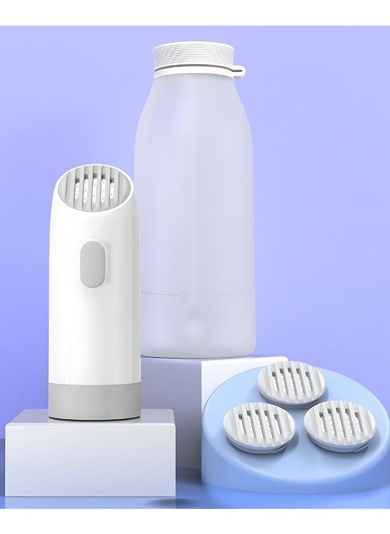 Portable Electric Bidet with 400ml Water Bottle and 3 Nozzles for Adjustable Spray Patterns, Featuring One-Touch Controls for Easy Operation, Ideal Personal Hygiene Sprayer for Home, Office and Outdoor Use