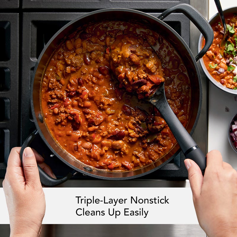 KitchenAid 84805 Hard Anodized Nonstick Stockpot with Lid, 8 Quart - Onyx Black - Image 4