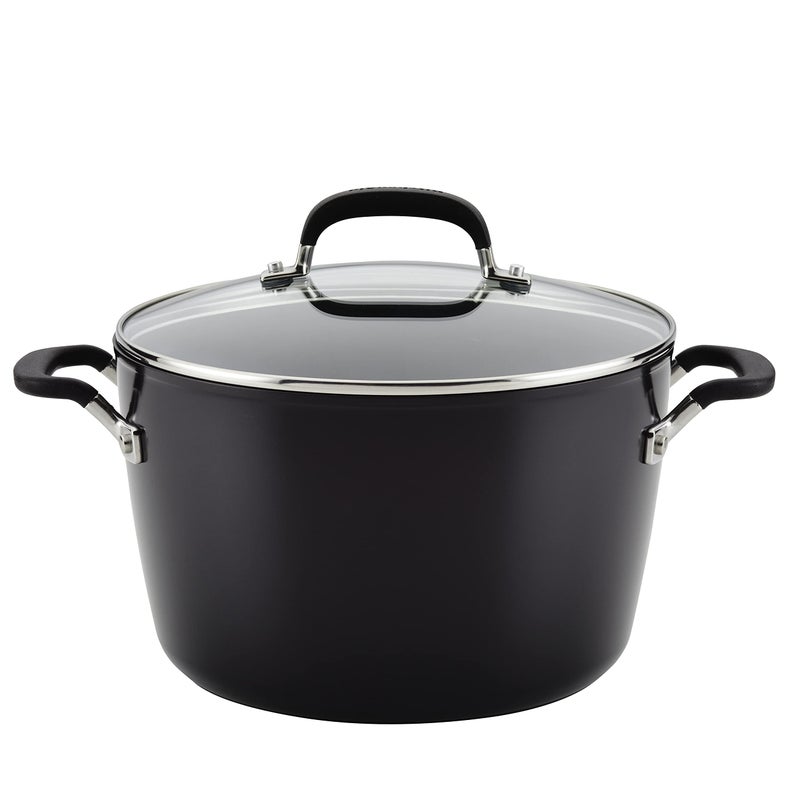 KitchenAid 84805 Hard Anodized Nonstick Stockpot with Lid, 8 Quart - Onyx Black - Image 1