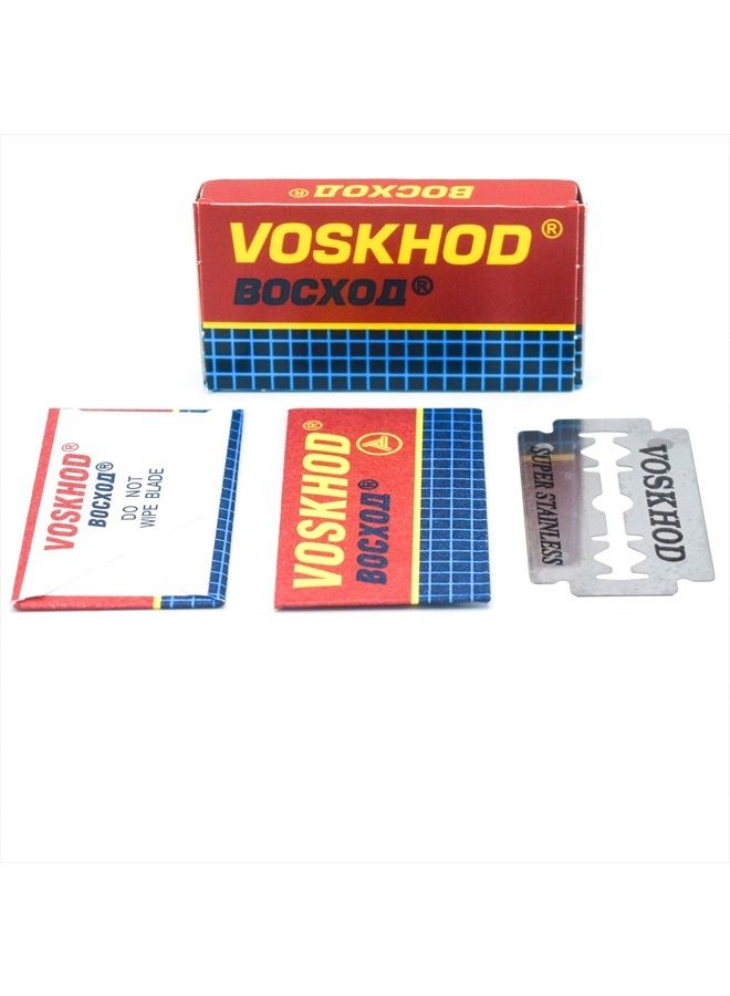 Voskhod فوسخود، 100 شفرة حلاقة مزدوجة الحافة، 100 قطعة - Image 3