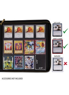 ENHANCE Trading Card Binder Album 12 Pocket Tcg Binder For 624 Cards Side Loading Card Binder With Accessory Pocket Premium Protective Exterior Compatible With Pokemon Mtg Yugioh Sports Cards  - Image 4