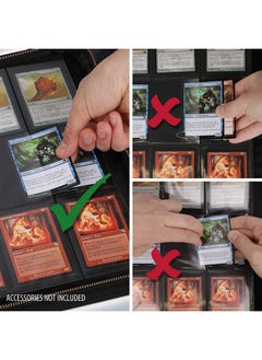 ENHANCE Trading Card Binder Album 12 Pocket Tcg Binder For 624 Cards Side Loading Card Binder With Accessory Pocket Premium Protective Exterior Compatible With Pokemon Mtg Yugioh Sports Cards  - Image 5