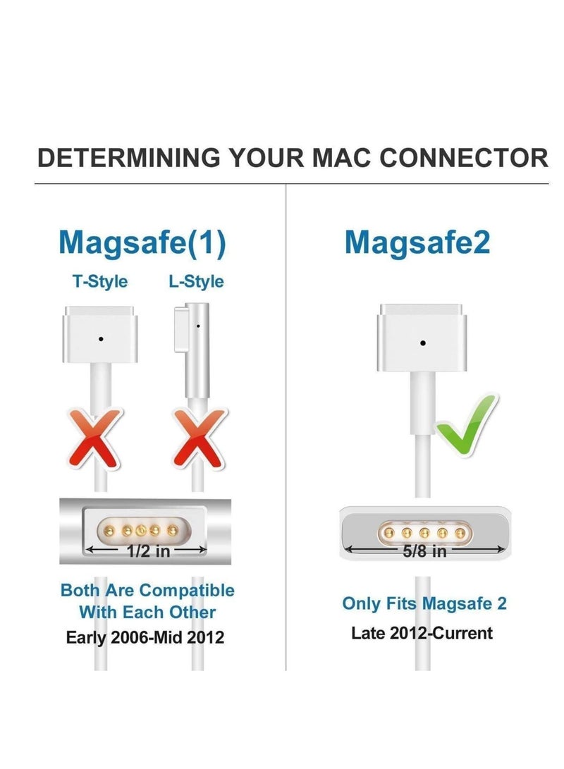 Compatible With Macbook Pro Charger 85W Magnetic 2 Power Adapter For Mac Pro Retina 13" 15" 17"-Inch, Mid 2012, 2013, 2014, Mid 2015 Mac Retina Display