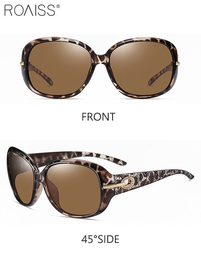 roaiss Women's Oversized Square Polarized Sunglasses UV400 Protection Sun Glasses Fashion Anti-glare Sun Shades for Women with Glasses Case 62mm - Image 4