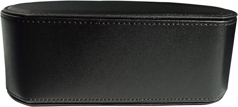 RHCSZ Leather Remote Control Holder with 5 Compartments TV Remote Caddy Storage Box/Tray,Desktop Organizer Store Controller,Glasses,Brush,Media Player,Pen,Space Saver for Bedside Table/Office Desk(Black) - Image 3