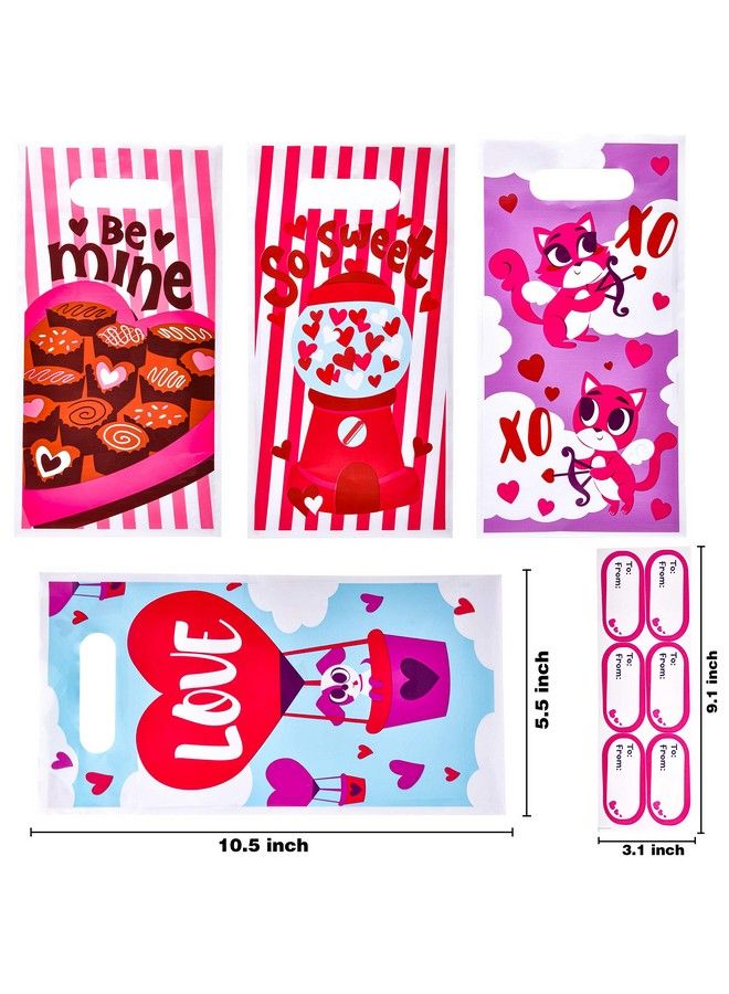 JOYIN 48 Pieces Valentines Day Gift Gags Treat Bags Set For Kids Party Favor, Classroom Exchange Prizes, Valentine’S Greeting Cards, Including Oval To And Foam Stickers - Image 3