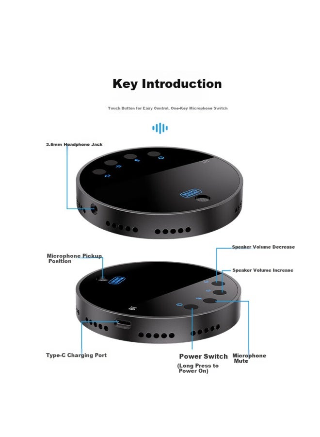 Nintaus Y08b nidirectional Microphone Conference Reception Bluetooth Wireless Rechargeable Telephone Tube nidirectional Recording Speaker Driver-free Desktop Usb Intelligent Noise Reduction - Image 4