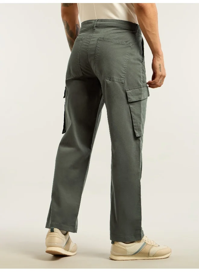 Beyoung Dark Grey 6-Pockets Cargo Pants