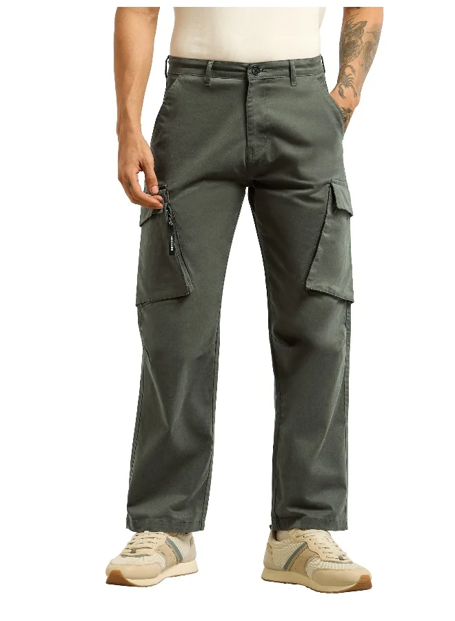 Beyoung Dark Grey 6-Pockets Cargo Pants