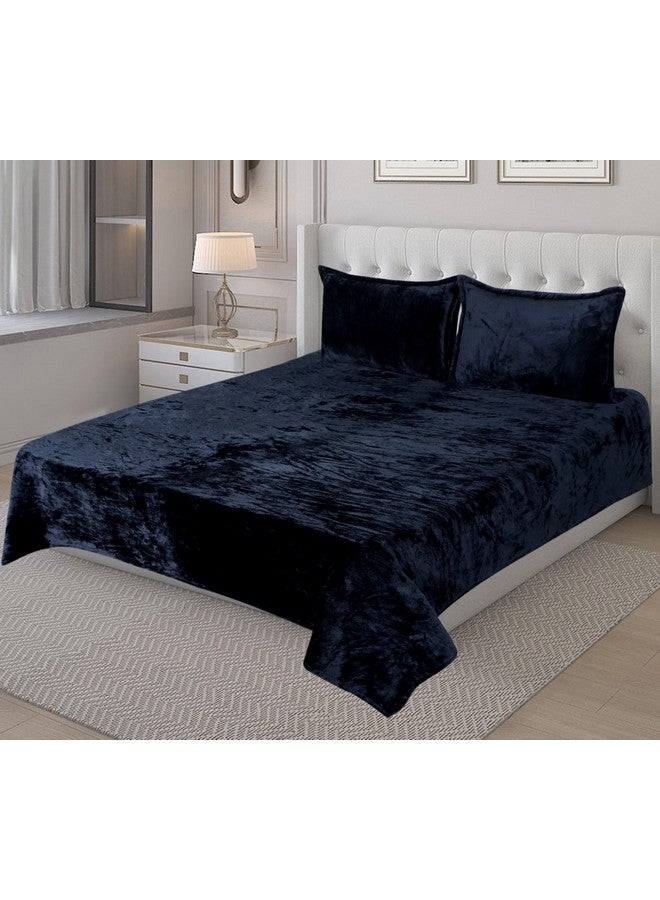 RD TREND 210 TC 300 GSM Flannel Super Warm Bedsheets for Winter King Size Bed (105X105 Inches) with 2 Pillow Cover Size (18x28 Inches)- Black - Image 4