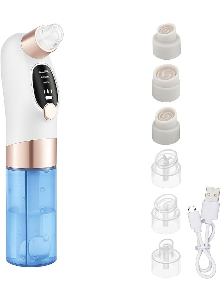 Electric blackhead suction device for pore cleansing – Blackhead and acne remover with water circulation system for deep cleansing