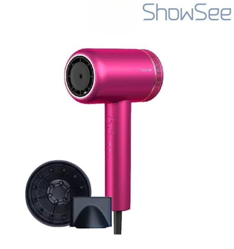 Showsee A8 Quick-Dry Negative Ion Hair Dryer 1800w, Red - Image 1