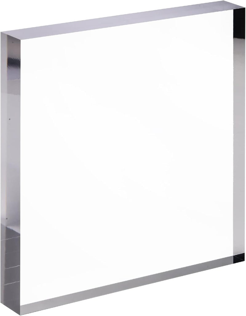 CiaoHER كتلة عرض أكريليك من ، حامل عرض مربع شفاف، مقاس 8 × 8 × 1 بوصة - Image 1