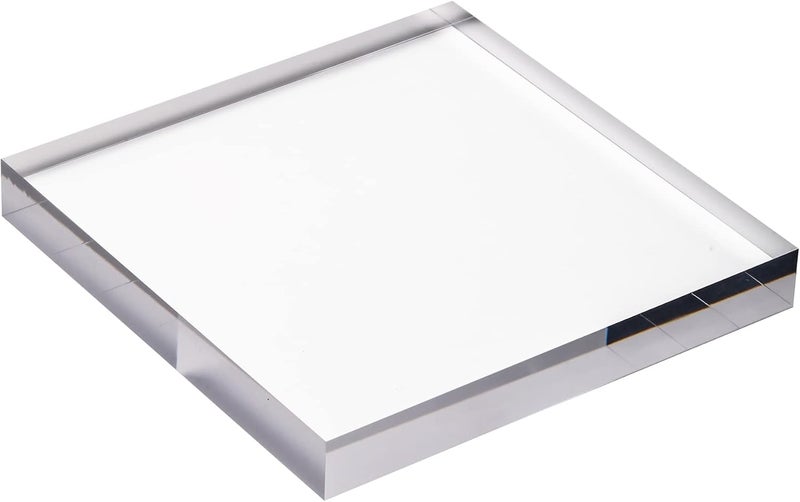 CiaoHER كتلة عرض أكريليك من ، حامل عرض مربع شفاف، مقاس 8 × 8 × 1 بوصة - Image 2