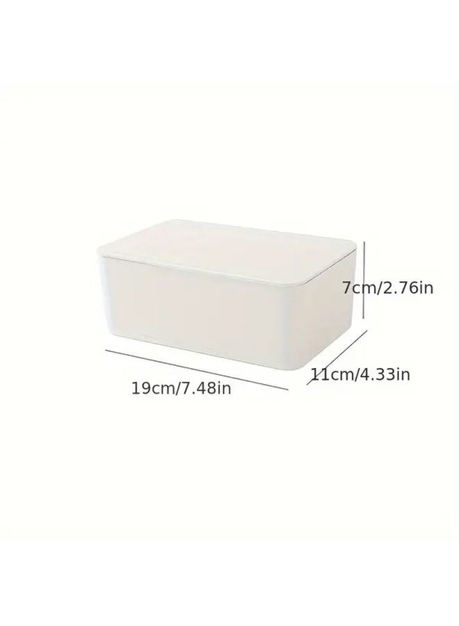 White Wet Wipe Storage Box 2pcs with Lid Plastic Sealed Tissue Holder for Living Room Desktop Bathroom - Image 4