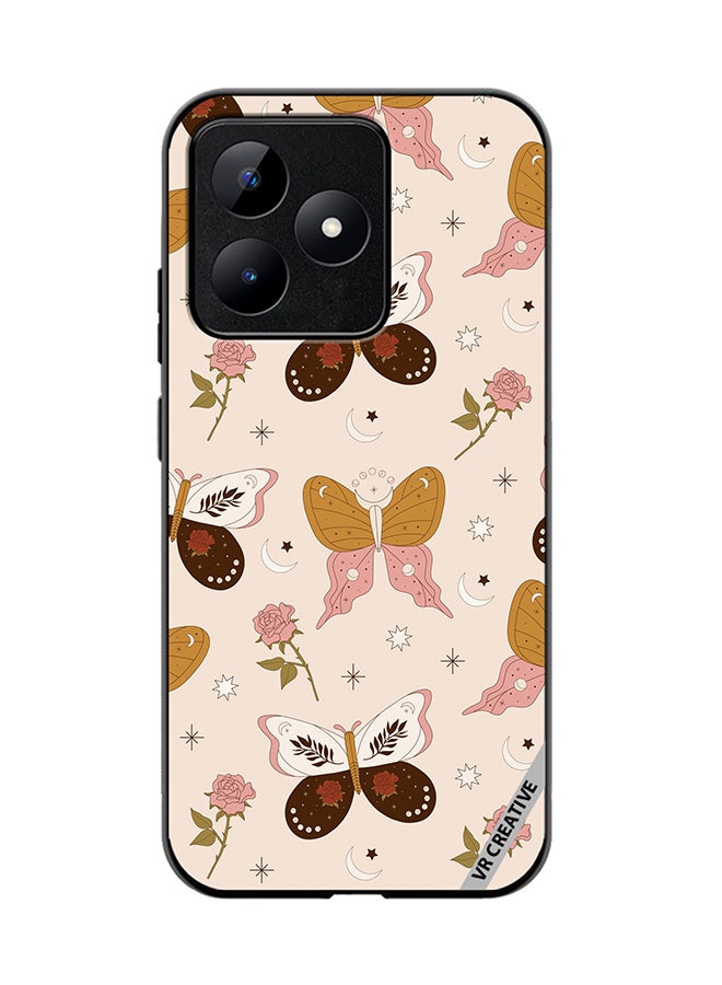 VR CREATIVE Protective Case Cover For Realme C53 Boho Magical Flowers And Butterfly Design Multicolour - Image 1
