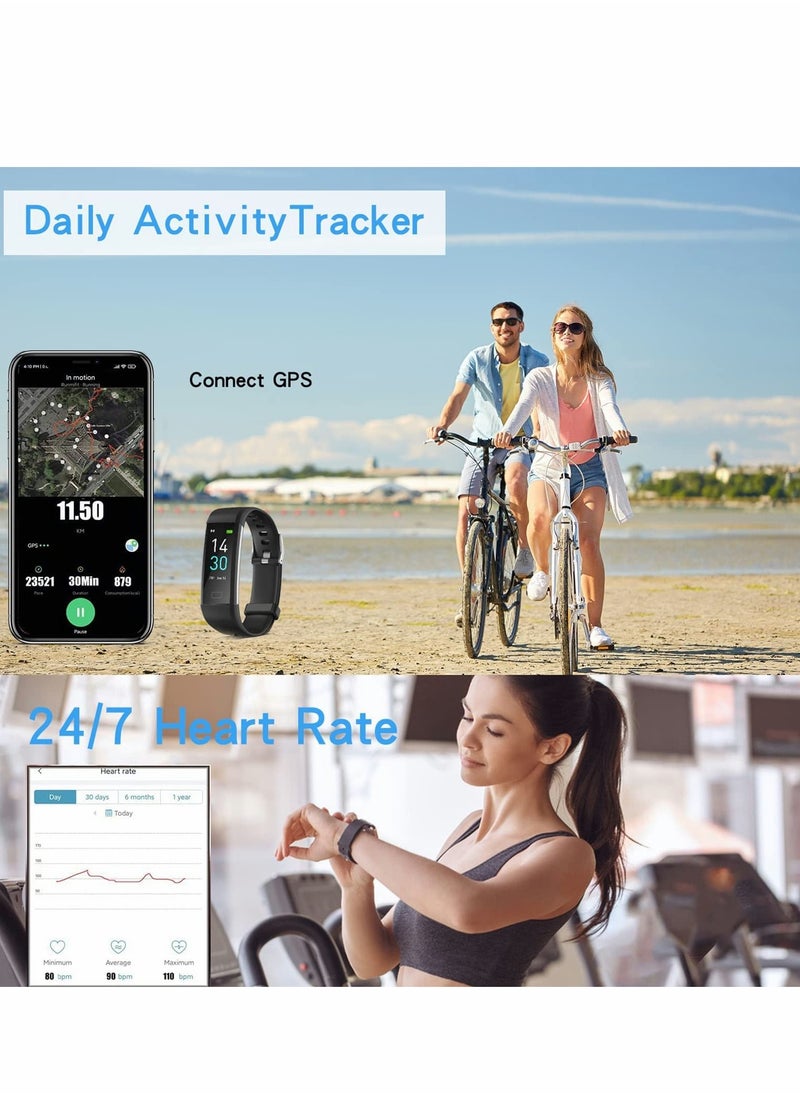 Excefore - Fitness Tracker with Step Counter Calories Stopwatch, IP68 Activity with Heart Rate Monitor with Sleep Tracker Blood Oxygen Wallpaper Settings Smartwatch - Image 1