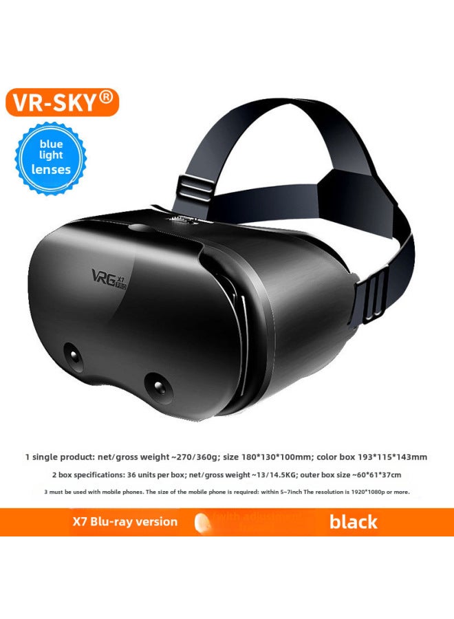 Head-Mounted VR Glasses Virtual Reality 3D Glasses For Mobile Games Giant Screen Movies Metaverse Business Student Adult-Color:X7 Blu-ray-Standard Edition