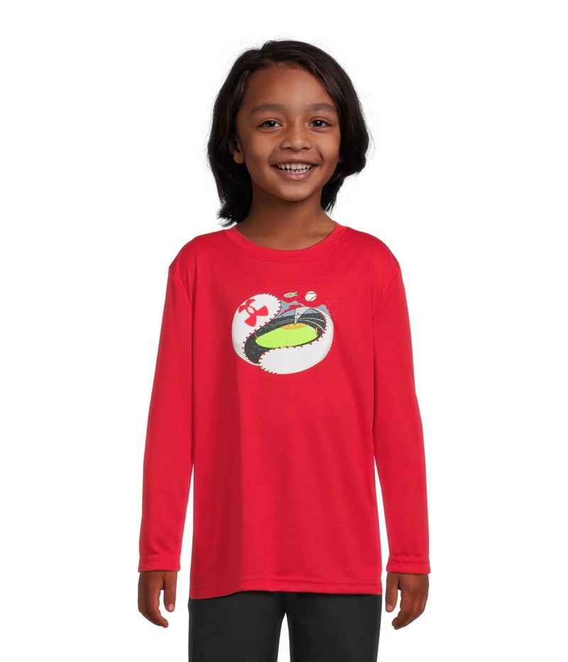 Under Armour Boys Baseball Unravel Tech Long Sleeve Little Kid Red 7 Little Kid - Image 2