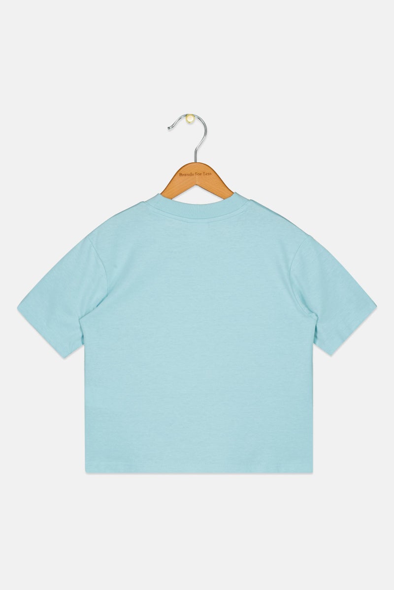 PUMA Kids Girl 2Pcs Graphic Print T-Shirt And Bottom Shorts Set, Multicolor - Image 3