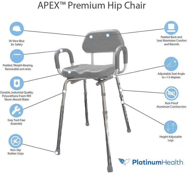 Platinum Health Hip Chair, APEX(tm) Premium, Padded, Height Adjustable, SEAT-Angle Adjustable Hip Chair. Doctor and Rehab Specialist Recommended - Image 2