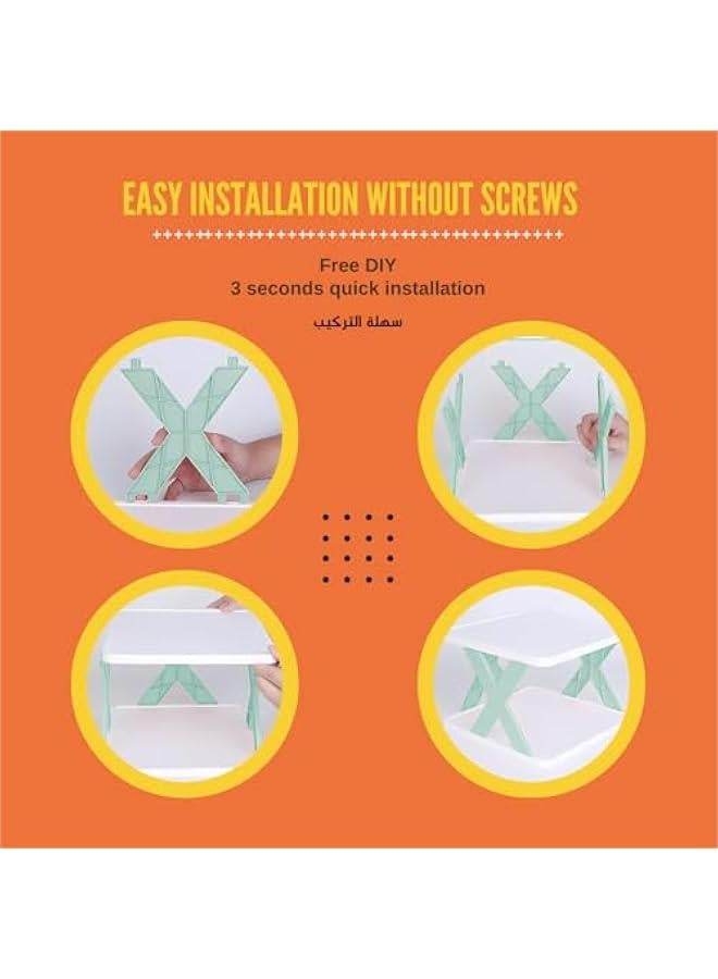 MIXDE Entryway Multi-layer Shoe Rack Organizer Simple Easy To Assemble Household Foldable Plastic Shoes Holder (Orange, 9 Layers) - Image 3