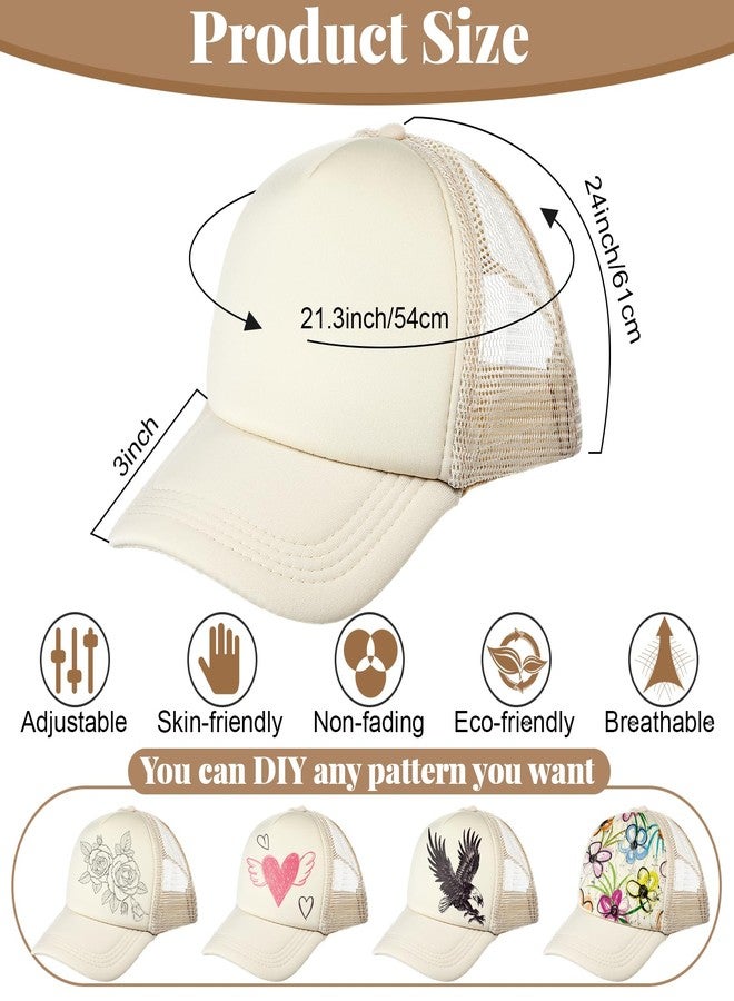 Vabean 24 Pack Sublimation Blank Cap Trucker Mesh Cap Unisex Plain Blank Baseball Hat for DIY Embroidery Sublimation Printing(Champagne) - Image 2