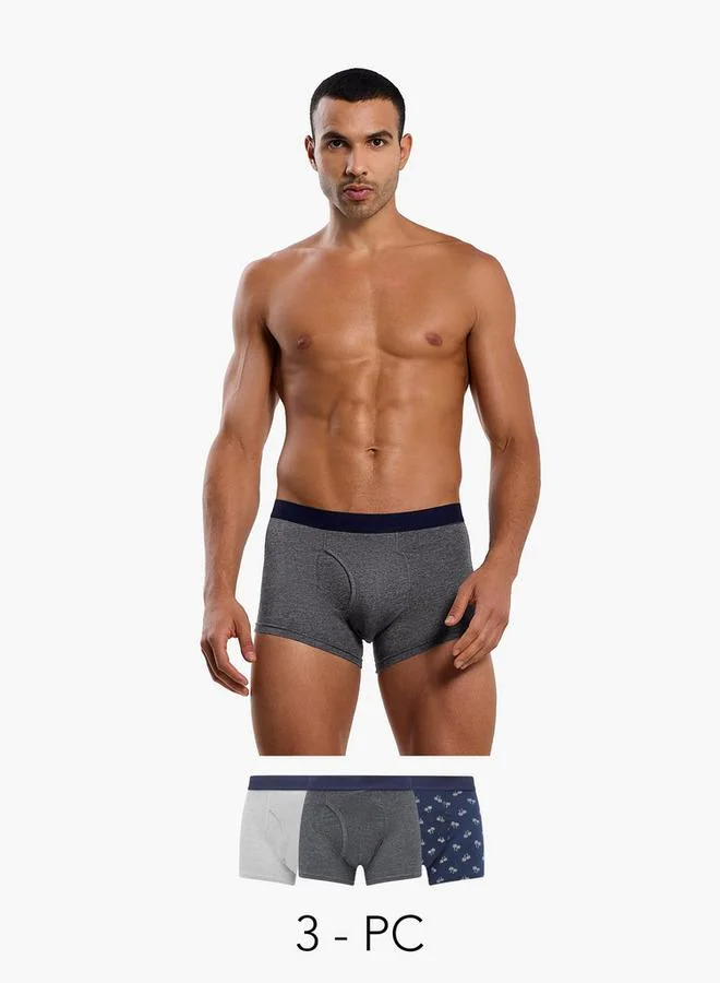 Splash FAV Men Assorted Prints Cotton Blend Trunks - Pack of 3