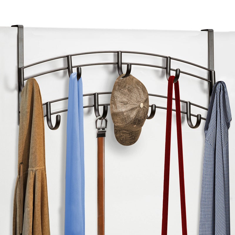 LYNK Professional® Home™ Over Door Hooks Rack - 9 Hook Over Door Hanger - Over Door Towel Rack - Hanging Towels or Clothes - Bathroom, Bedroom or Laundry Room - Lifetime Ltd. Warranty - Bronze - Image 5