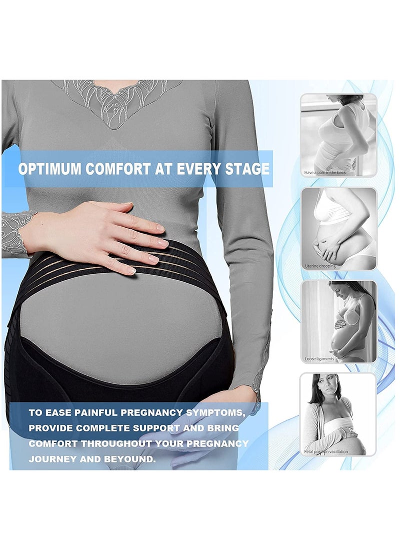 Pregnancy Belt, 3 in 1 Maternity Support Belt Belly Band Support Back Brace Abdominal Binder Waist Support, Lightweight, Breathable, and Adjustable Pregnancy Support Belt - Image 2