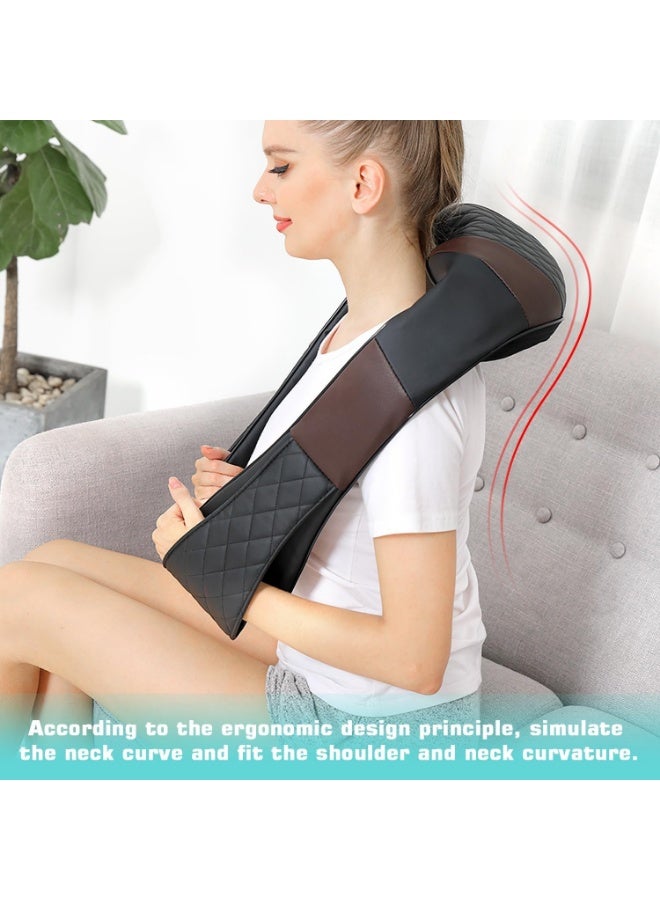 مدلك الرقبة والظهر بالحرارة، وسادة تدليك كهربائية عميقة الأنسجة 4D للكتفين والساقين وتخفيف آلام عضلات الجسم - أفضل الهدايا للنساء والرجال والأمهات والآباء - Image 4