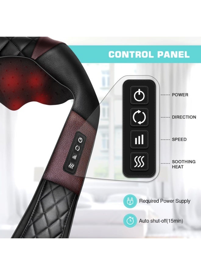مدلك الرقبة والظهر بالحرارة، وسادة تدليك كهربائية عميقة الأنسجة 4D للكتفين والساقين وتخفيف آلام عضلات الجسم - أفضل الهدايا للنساء والرجال والأمهات والآباء - Image 2