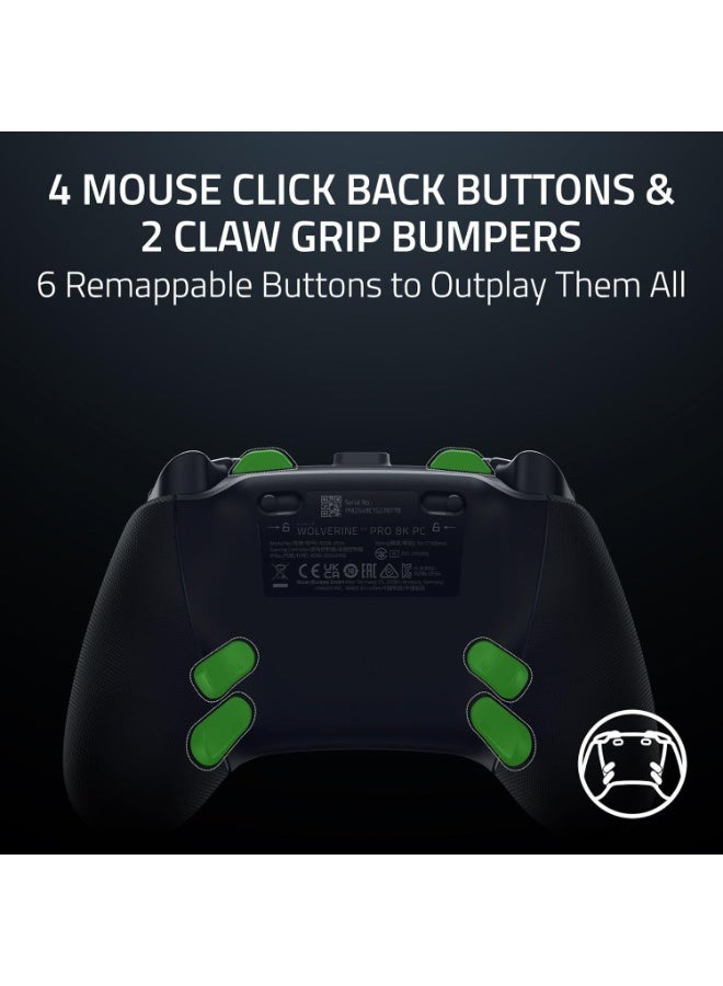 RAZER Wolverine V3 Pro 8K PC - Wireless Esports Controller for PC, 8K Hz HyperPolling, TMR Thumbsticks with Swappable Caps, 4 Mouse Click Back Buttons & 2 Claw Grip Bumpers, Pro HyperTrigger - Black - Image 4