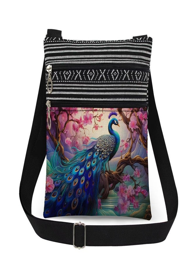 XiaoGalaee Peacock Crossbody Bag Jewel-toned Ocelli Print Messenger Bag Daily Use Adjustable Shoulder Strap Crossbody Purse Sorority Formal Gift for Women Birthday Present for Peacock Lovers - Image 1