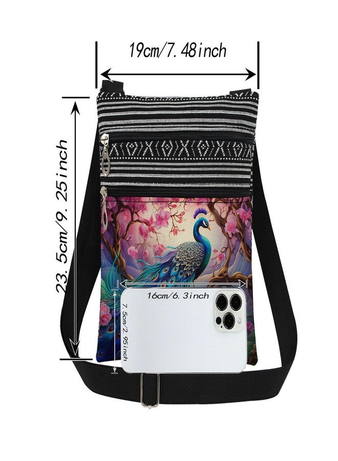 XiaoGalaee Peacock Crossbody Bag Jewel-toned Ocelli Print Messenger Bag Daily Use Adjustable Shoulder Strap Crossbody Purse Sorority Formal Gift for Women Birthday Present for Peacock Lovers - Image 4