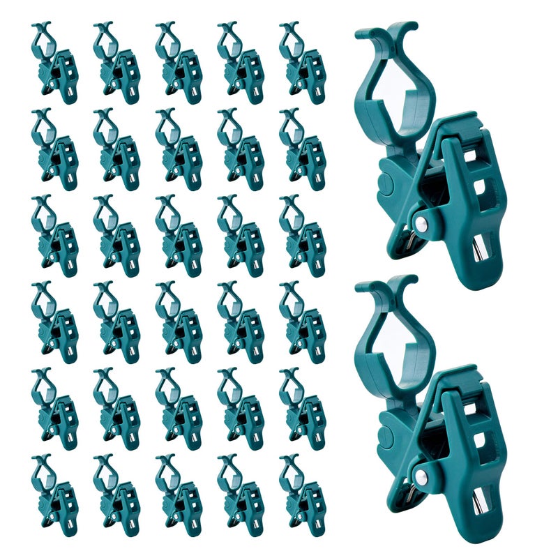 Brightown C7 C9 Christmas Lights Universal Spring Clips 50 Count Quick Spring Clips for Holiday Light Decorations Shatterproof Shingle and Gutter Clips for E12 E17 Metal Surface Roof Fence Railing Gates 
