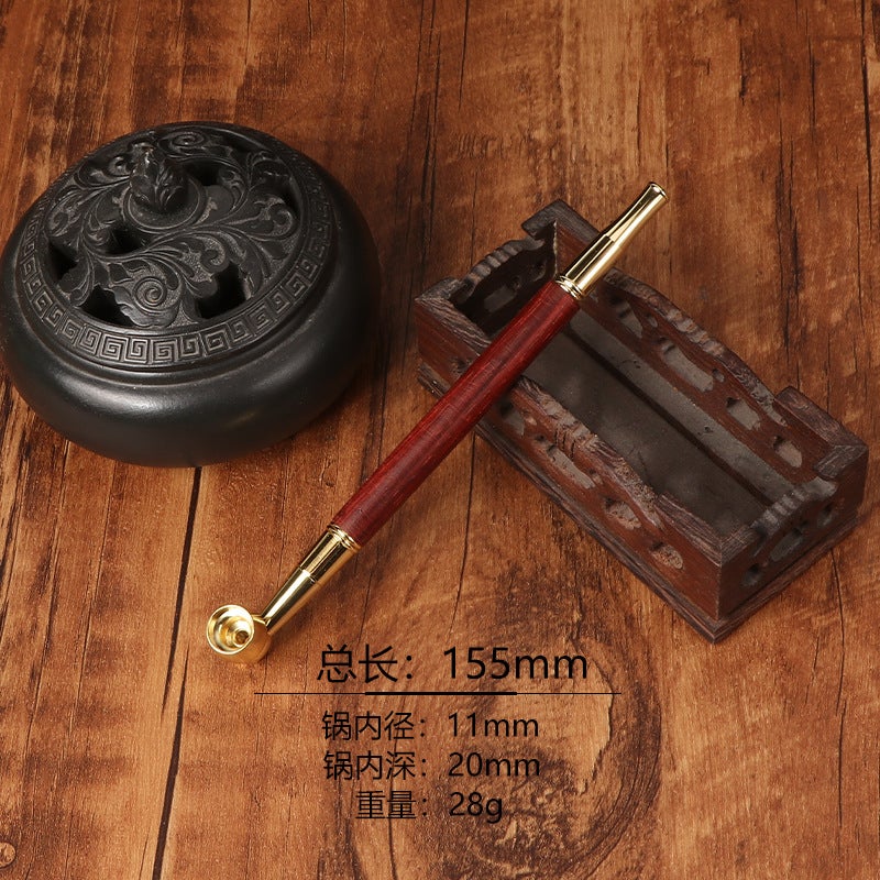 New Vintage Traditional Men'S Cigarette Pot Handmade Wooden Dry Smoke Rod Long Rod Vintage Brass Vintage Portable Long - Image 1