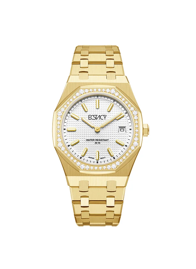 إكستاسي Women's Watch, Analog Display and Stainless Steel Strap - E24503-GBGW, Gold