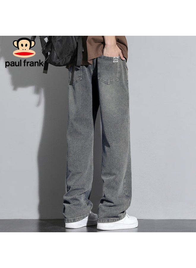 Paul Frank Paul Frank Men's Spring Starry Sky Pattern Wide Leg Jeans Men's Loose Casual Pants Men's Pants Deep Vintage Color 2xl  - Image 3