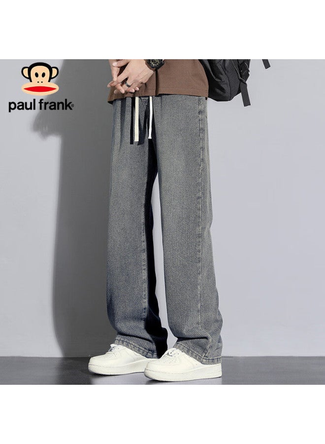 Paul Frank Paul Frank Men's Spring Starry Sky Pattern Wide Leg Jeans Men's Loose Casual Pants Men's Pants Deep Vintage Color 2xl  - Image 1