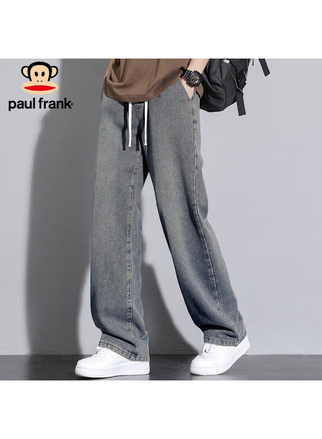 Paul Frank Paul Frank Men's Spring Starry Sky Pattern Wide Leg Jeans Men's Loose Casual Pants Men's Pants Deep Vintage Color 2xl  - Image 2