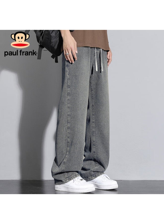 Paul Frank Paul Frank Men's Spring Starry Sky Pattern Wide Leg Jeans Men's Loose Casual Pants Men's Pants Deep Vintage Color 2xl  - Image 4