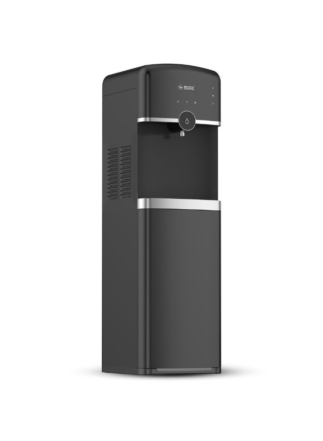 SURE Bottom Load Water Dispenser, 3-Tap Hot/Cold/Room Temperature Water, 5 Gallon Capacity, Stainless Steel Construction, Freestanding Bottom Loading Design, Ideal for Home and Office, Black – SBL70 Bottom SBL70 Bottom Black - Image 1